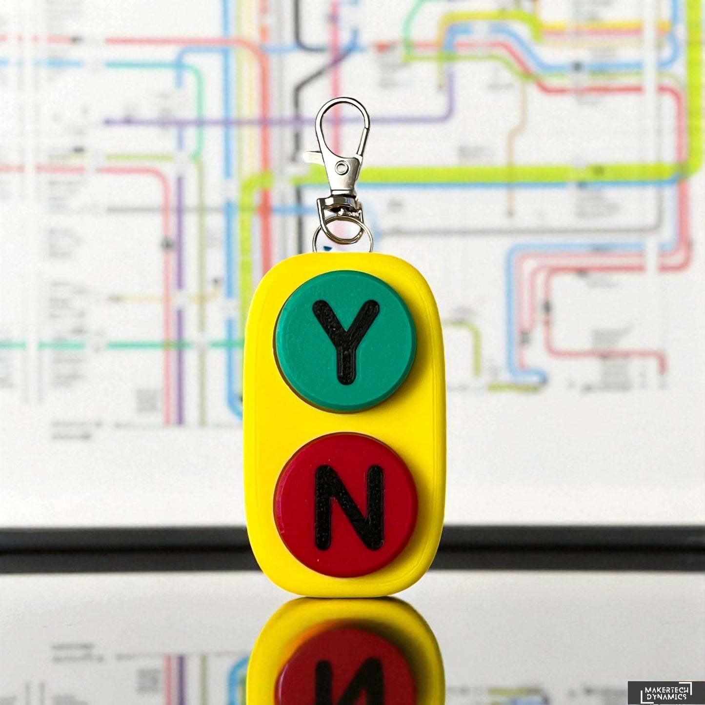 Yes/No Button Tactile Fidget Clicker Keyring