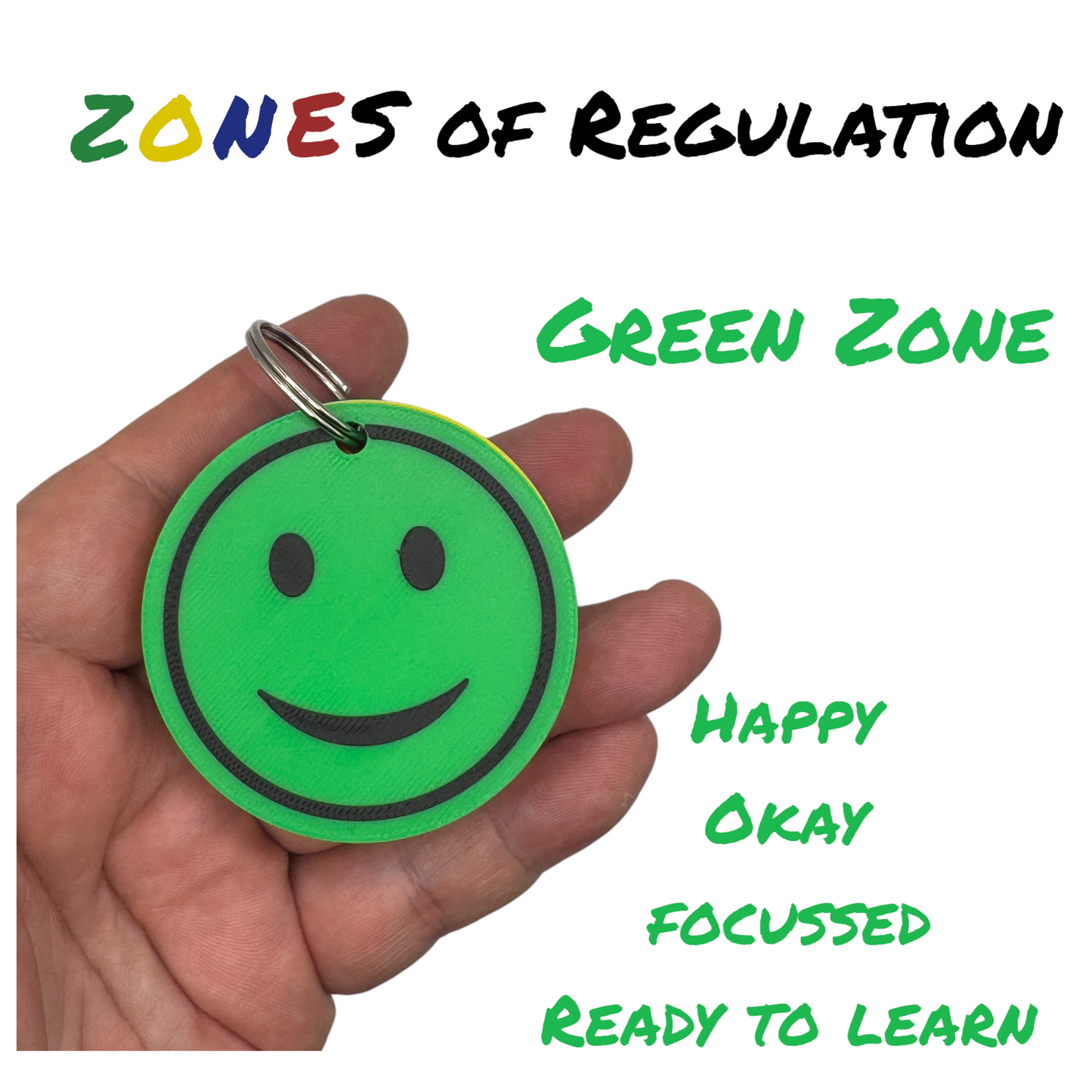Zones of Regulation Keychain | Emotional Regulation Tool for SEN-D,Autism,ADHD