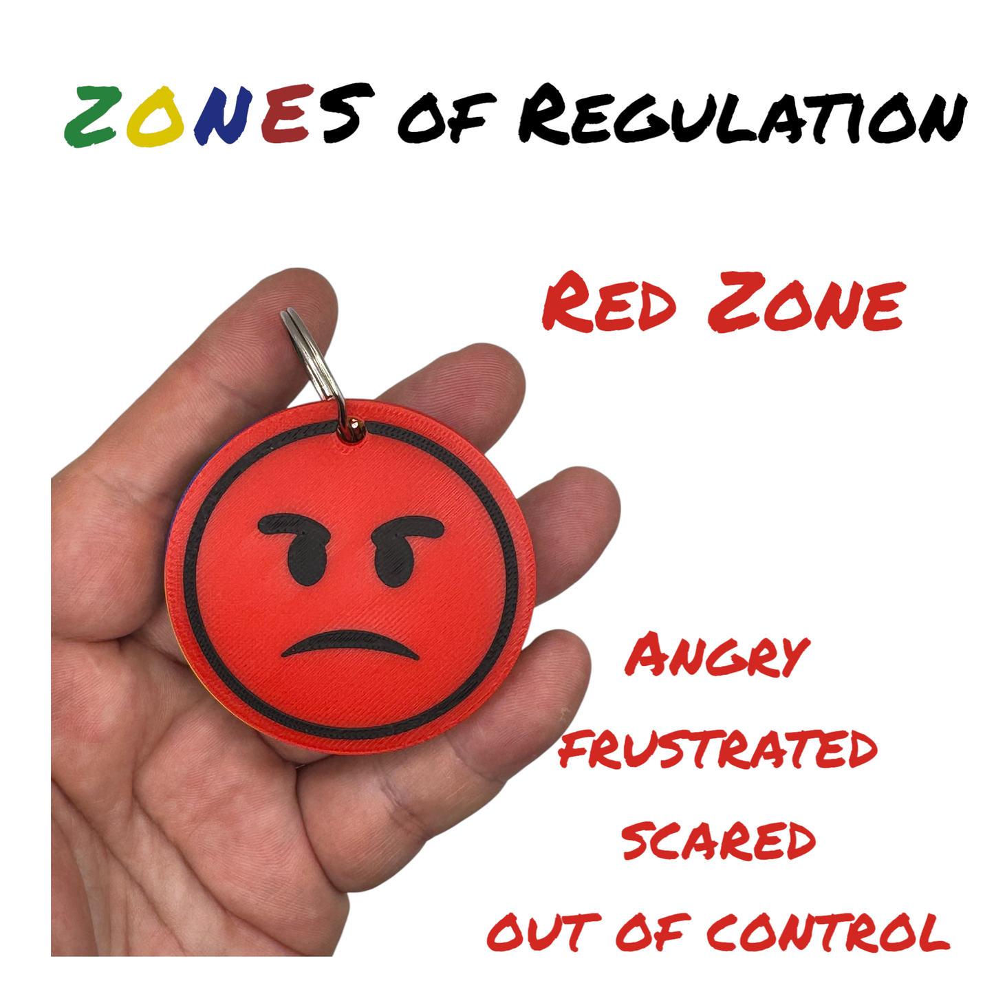 Zones of Regulation Keychain | Emotional Regulation Tool for SEN-D,Autism,ADHD