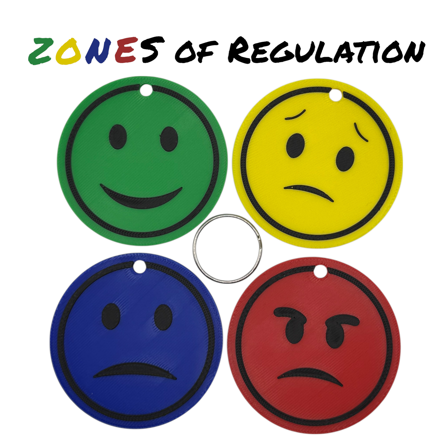 Zones of Regulation Keychain | Emotional Regulation Tool for SEN-D,Autism,ADHD