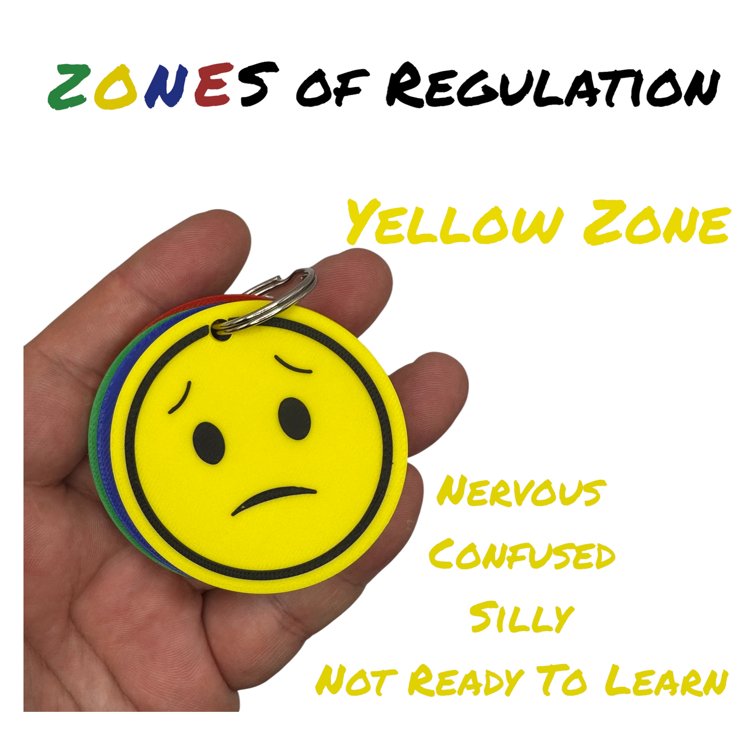 Zones of Regulation Keychain | Emotional Regulation Tool for SEN-D,Autism,ADHD