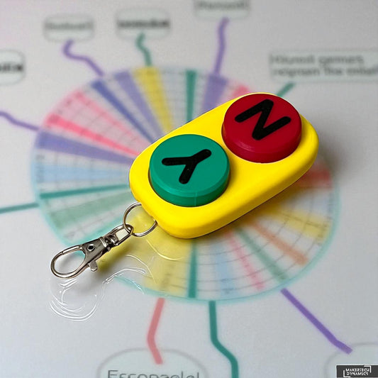 Yes/No Button Tactile Fidget Clicker Keyring